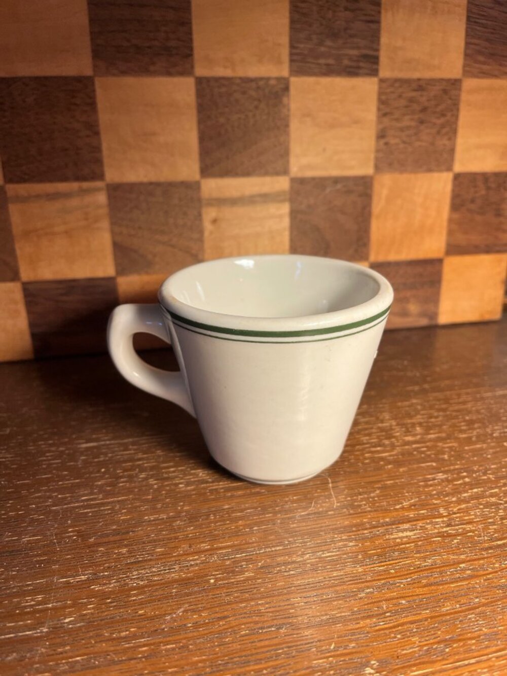 Retro Green Striped Warwick 1941 Diner Cup A1202